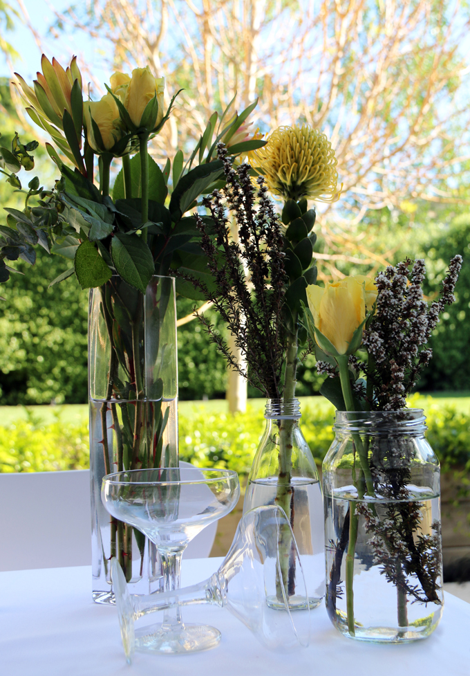 Flowers and Vintage Glasses