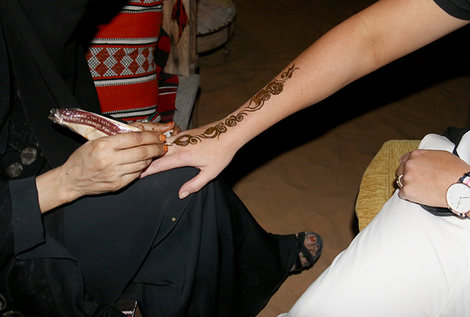 Getting a Henna Tattoo - Dubai Desert