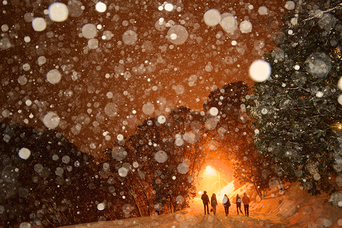 Falls Creek Village by night