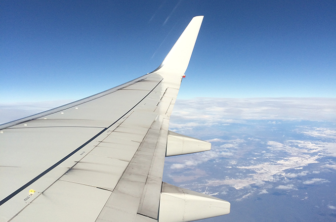 Flying with Qantas over NSW Snow Fields