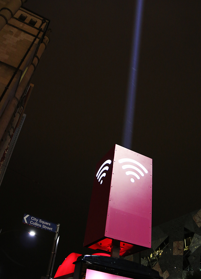 Telstra Air lights up Flinders Street