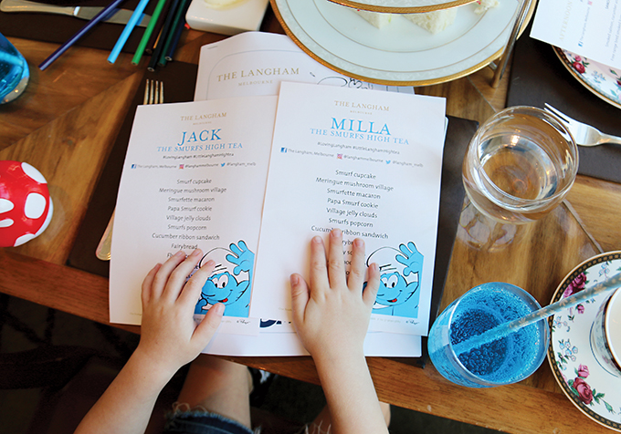 Jack and Milla - The Smurf's High Tea at The Langham Melbourne