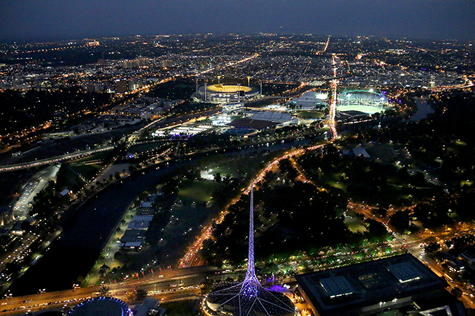 View of Melbourne from Eureka 89 - the second tallest building in Victoria