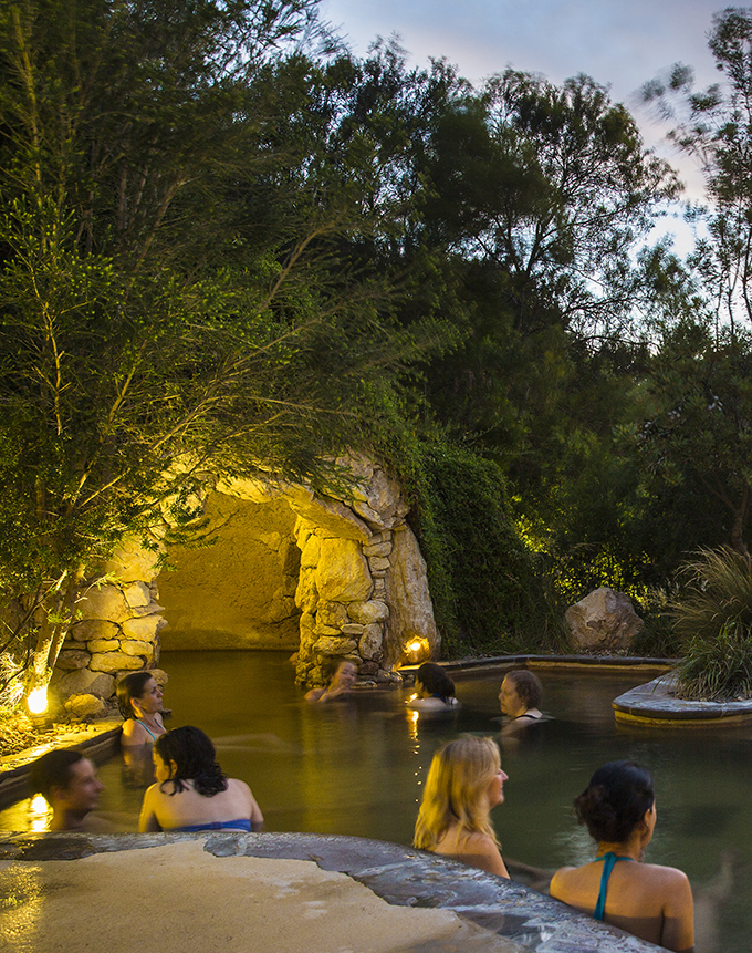 Peninsula Hot Springs - Cave Pool at twilight