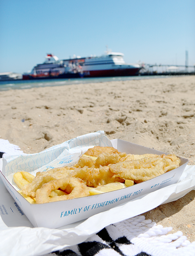 Fish and Chips on Port Melbourne Beach