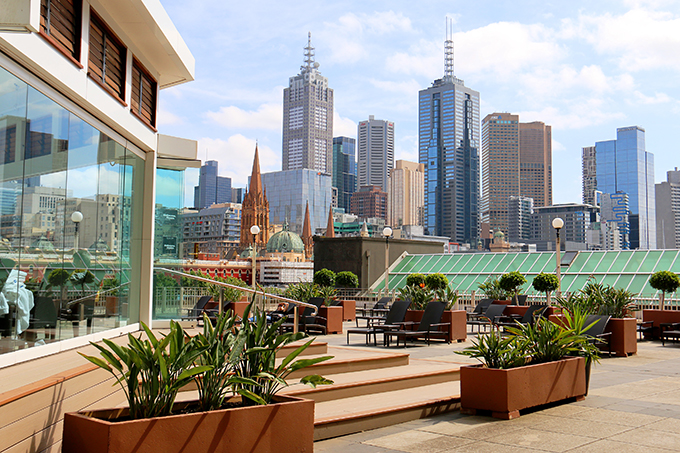 Pool deck at the Langham Melbourne