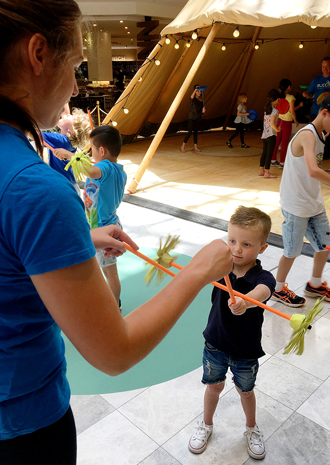 Having fun with Ruccis Circus - Eastland School Holiday Wellness Hub