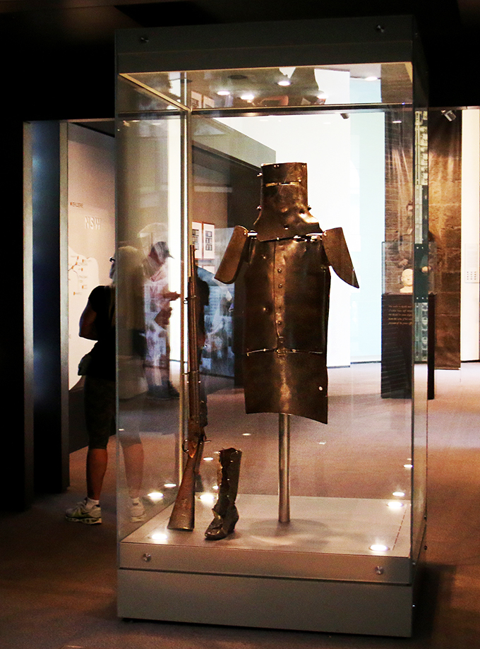 Ned Kelly armour at State Library Victoria
