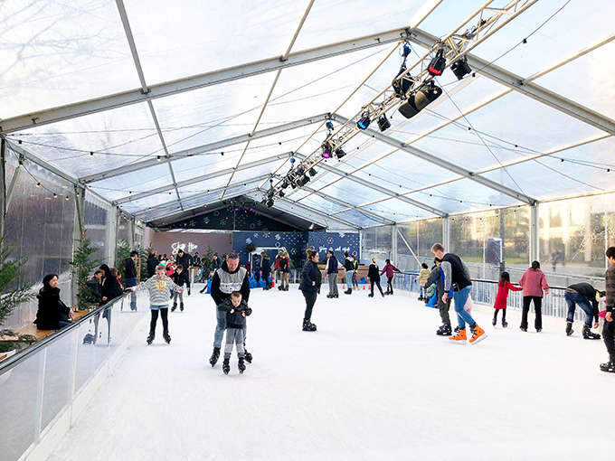 Skating in the Eastland Ice Rink